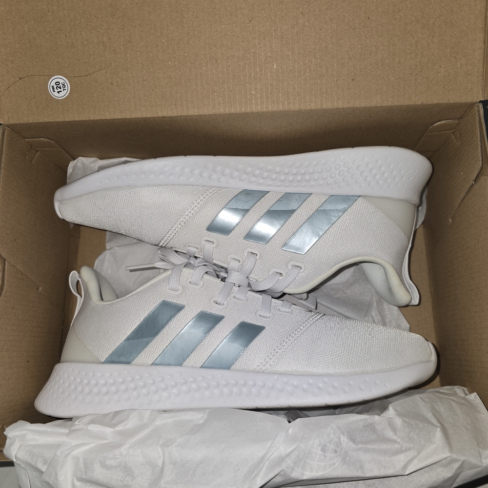 Adidas PuremotionWhite and Silver Sneakers